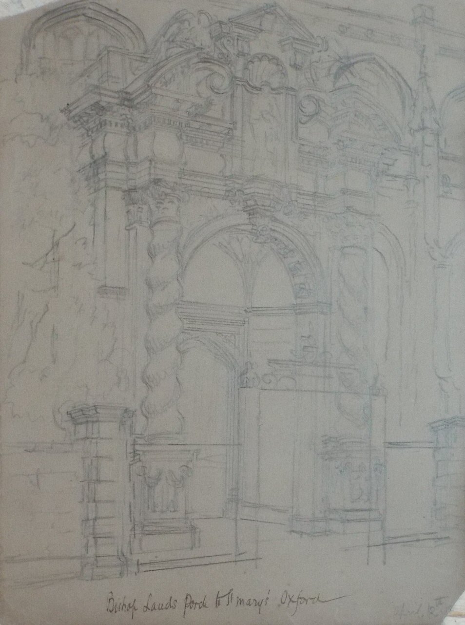Pencil sketch - Bishop Laud's Porch to St. Mary's Oxford